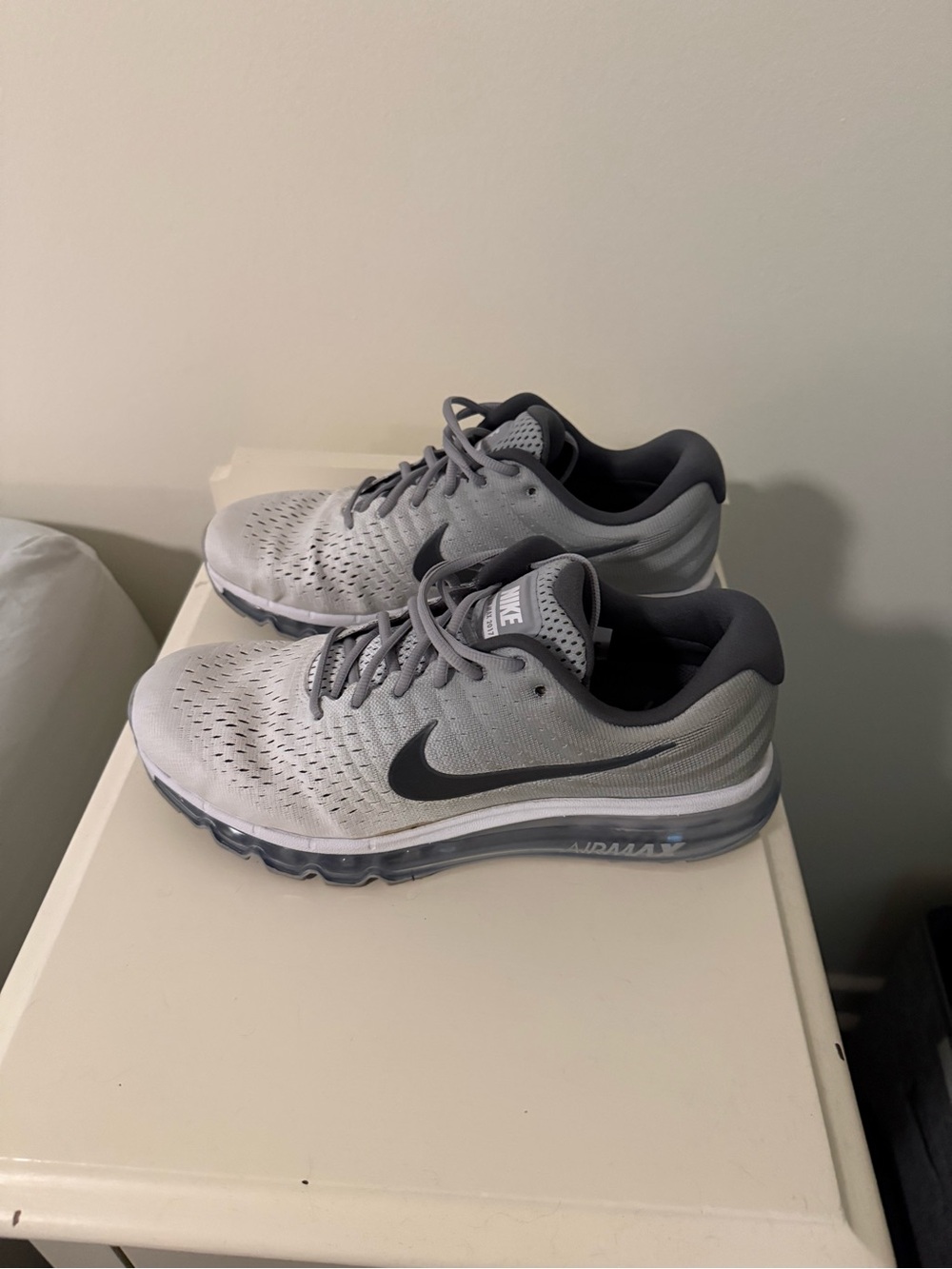 Nike Men’s Light Gray and Dark Gray Air Max Sneakers (2017)